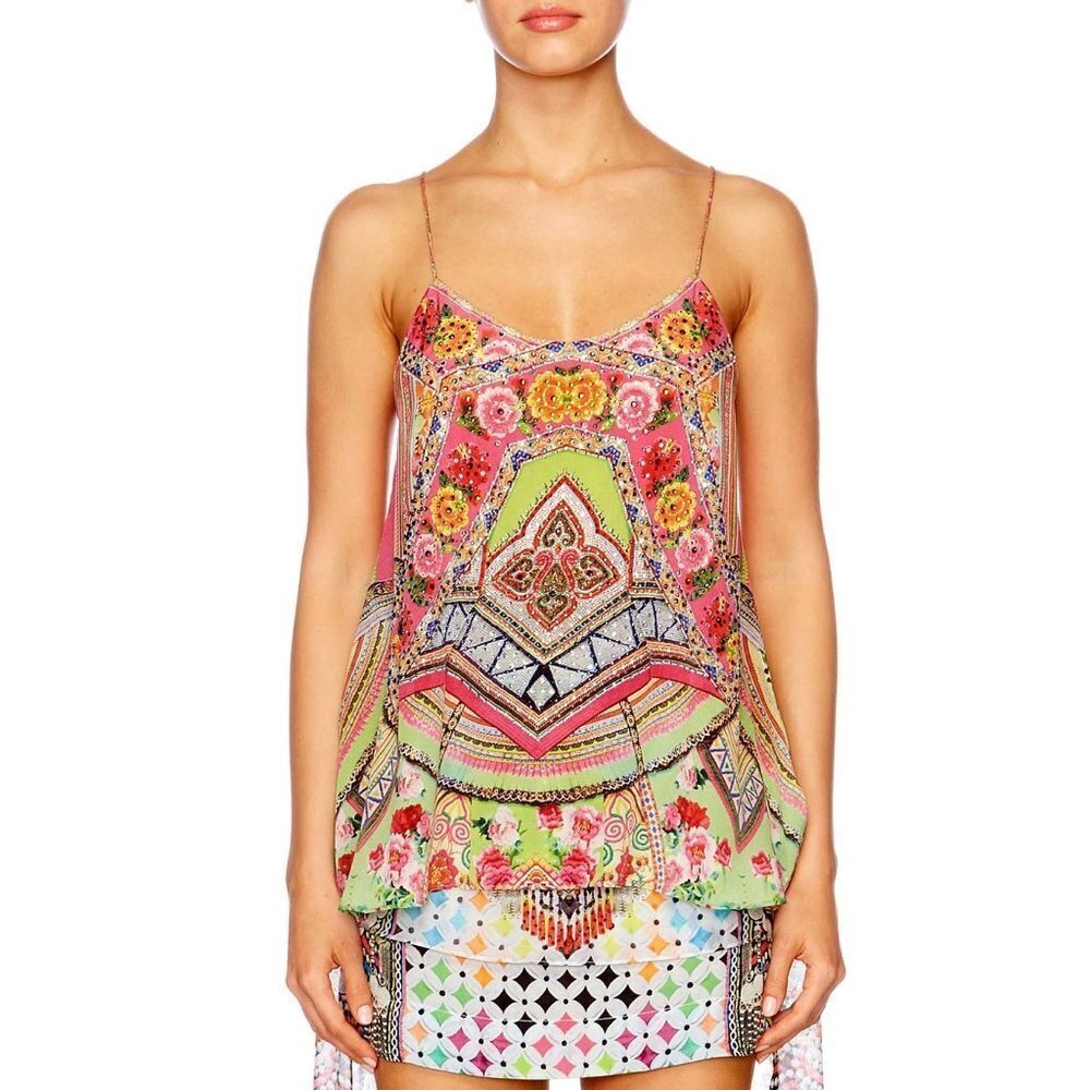 Camilla Hani Honey T Back Shoestring Top XS b114
